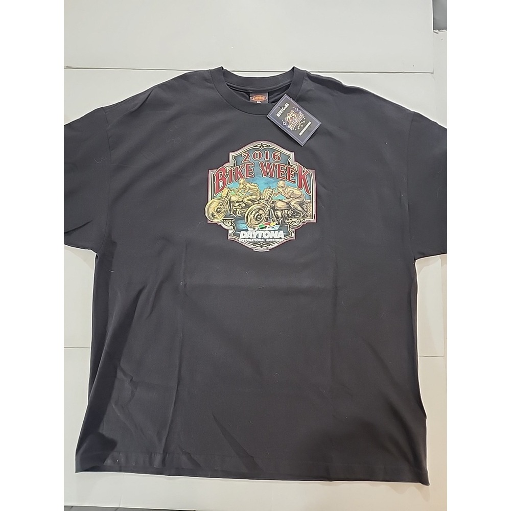 NWT Hot Leathers 2016 Daytona Bike Week T Shirt‎ 3XL Black 75th Anniversary Moto